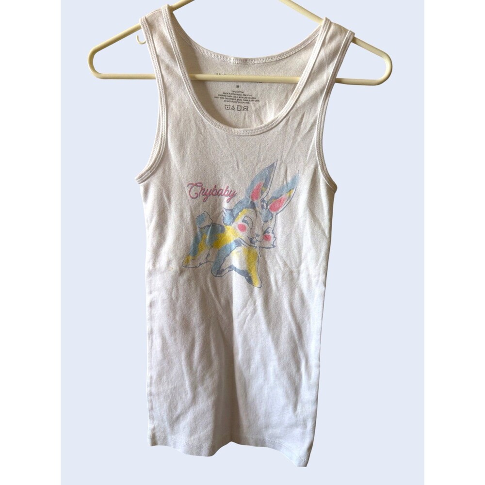 Melanie Martinez Cry Baby Graphic Tank Top Shirt Size M Cotton White